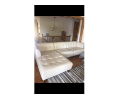 Leather sofa cream color